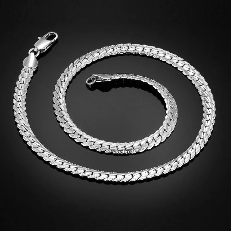 Men's Hip Hop Silver Color Male 316L Stainless Steel Snake Chain Necklace For Men, Wholesale 7MM Womens Chain Jewelry Collares