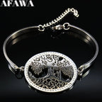 Tree Of Life Silver Bracelet Crystal Bangles Pulsera