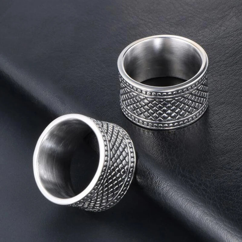12MM Wide Ring Men Solid Stainless Steel Boys Mens Rings Man Big Size 12 13 Fashion New Male Biker Jewelry Gifts