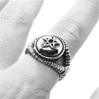 Pentagram Dome Ring for Men — 316L Stainless Steel