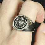 Olive Branch Love Heart Ring — Leaf Band Design