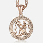 12 Zodiac Sign Constellations Pendant Necklace For Women Men 585 Rose Gold Color Necklace Birthday Gifts Drop Shipping