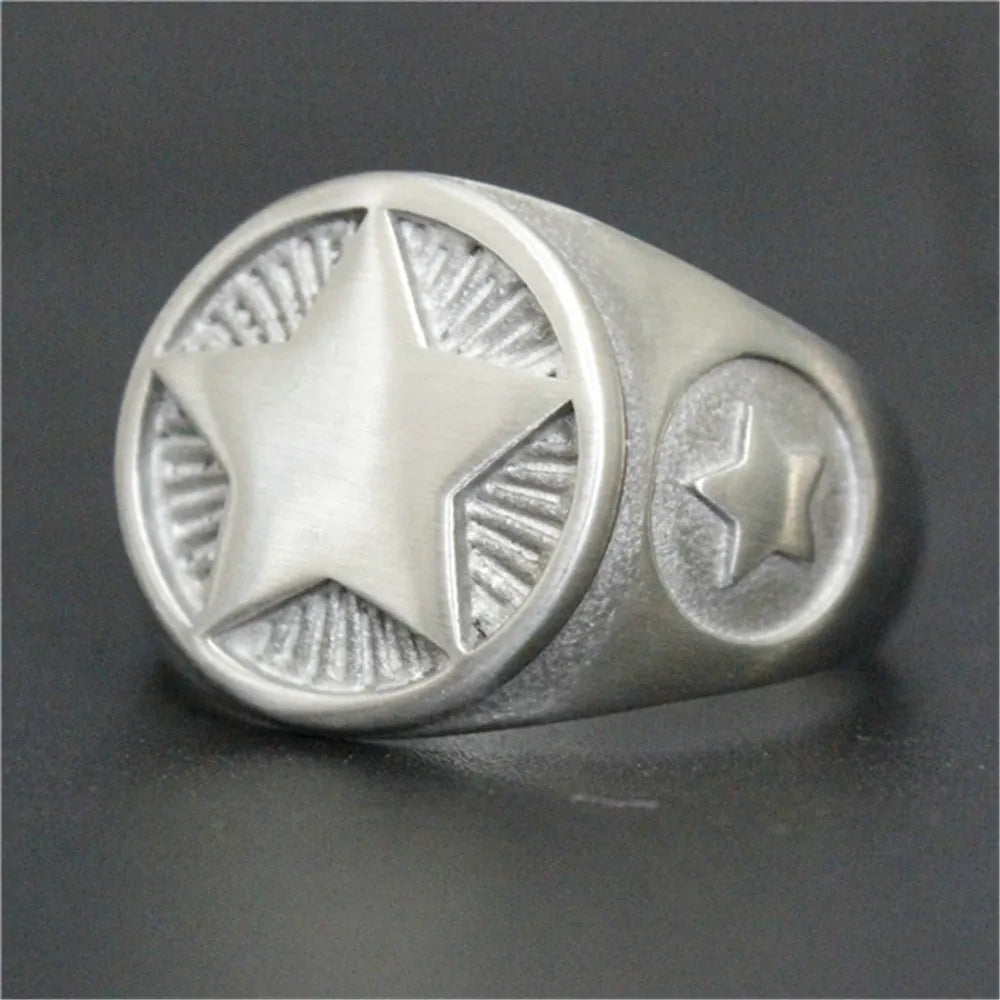 Four Color Star Party Band Ring — Stainless Steel