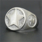 Four Color Star Party Band Ring — Stainless Steel
