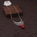 Womens Gypsy Jewelry Bohemian Ethnic Red Natural Stone Pendants Necklaces Metal Tibetan Sliver Color Chain Necklace For