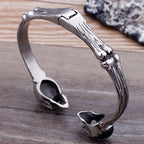 Gothic Skull Head Cuff Bangle Bracelet For Man Punk Rock On Hand Accessories Halloween Boys Bracelets Engraved Biker