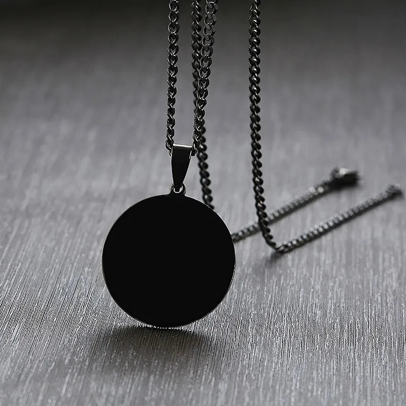 Custom Name Coin Pendant Necklace — Stainless Steel