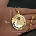 Egyptian Eye of Providence Gold Pendant Necklace
