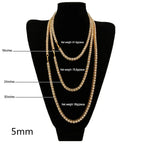 TBTK One Row Tennis Link Chain Choker Necklace Paved Bling Crystal Zircon Punk Style Man Luxury Hiphop Jewelry