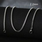 50cm New Fashion Stainless Steel Chain 1.2-3mm Silver Color Rose Gold Necklace Jewelry Vacuum Plating Accessories Chokers Collar