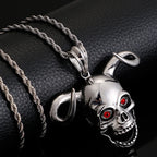 Punk Stainless Steel Animal Necklace For Men Cool Cow Horn & Skull Head Necklaces & Pendants Jewelry Making Boys'
