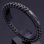 6MM Thick Link Chain Bracelet Men Cool Black Stainless Steel Friendship Men's Bracelets For Man Vintage On Hand Wrist