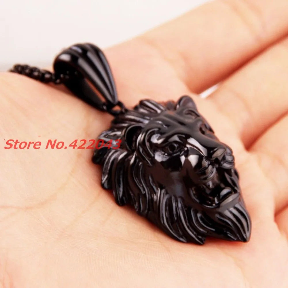 Lion Head Pendant — Two-Tone Stainless