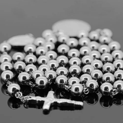 Hot Selling Men's Women's316L Stainless Steel 4/6/8mm Rosary Pendant Necklace Fashion Jewelry High Quality