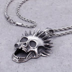 Punk Rocker Gothic Skeleton Skull Pendant Necklace For Man Cool 316L Stainless Steel Biker Jewelry On Neck Jewelry