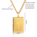 Jesus Cross Necklace Jewelry For Men Women Gold-Color Steel Chain Male Photo Locket Style Jesus Crucifix Pendant