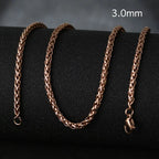 50cm New Fashion Stainless Steel Chain 1.2-3mm Silver Color Rose Gold Necklace Jewelry Vacuum Plating Accessories Chokers Collar