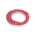 THE BLING KING  1 Row Tennis Chains Necklace For Men Iced Blue/Red/Black Colored Rhinestones Link Choker Hiphop Jewelry
