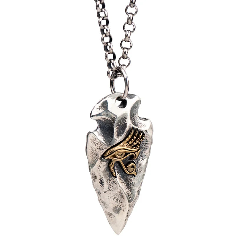 Eye of Horus Silver-Tone Pendant Necklace