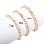 TBTK Fashion 3mm/4mm/5mm One Row Iced Out Chain AAA Zirconia Tennis Bracelet Hiphop Charms Wrist Luxury Jewelry