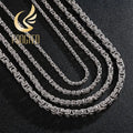 4/5/6/8 mm Choker Long Necklace Men Male Stainless Steel Byzantine Box Chain Husband Boyfriend Bff Gift