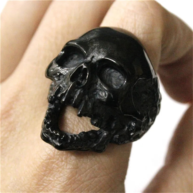 Punk Biker Skeleton Ring for Men — Stainless Steel