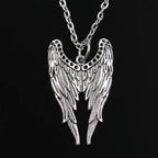 Angel Wings Pendant Necklace — Silver, 40-80cm