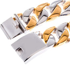 Massive 12/23MM Wide Curb Link Chain Men's Bracelets & Bangles In 316L Stainless Steel Strap Hand Bands for Man Mannen