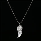 Angel Wing Music Note Pendant Sweater Chain Necklace