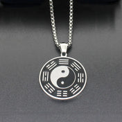 Yin Yang Bagua Pendant Necklace — Silver