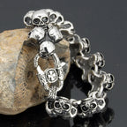 Solid Stainless Steel Death Head Bracelet Men Skull Gothic Bikers Jewelry Punk Rock Men's Bracelets & Bangles Mannen