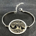 Tree Of Life Silver Bracelet Crystal Bangles Pulsera