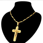 Mens Cross Pendant Necklace Large Black Bible Jesus Piece Christ Crucifix Male Christ Crucifix Stainless Steel Pendant for Men
