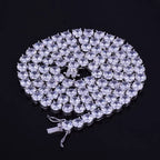 Bubble Letter 1 Row Tennis Chain Zircon Necklace Hip Hop Jewelry Gold Color Copper Material Men Rock Link 18inch 20inch