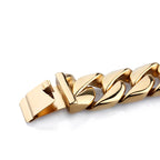 Luxury Gold Color Man Bracelet Snap Button Men's Jewelry Polished 316L Stainless Steel Men's Bracelets Bangles Mannen