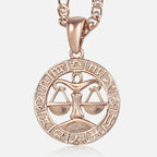 12 Zodiac Sign Constellations Pendant Necklace For Women Men 585 Rose Gold Color Necklace Birthday Gifts Drop Shipping