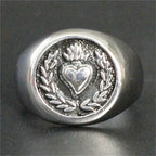 Olive Branch Love Heart Ring — Leaf Band Design