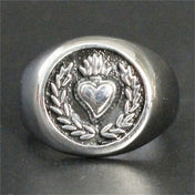 Olive Branch Love Heart Ring — Leaf Band Design