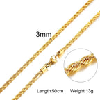Twisted Wave Rope Chain Necklace — Gold
