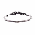 2020 Classic Luxury CZ Black Zircon Long Tubes&4MM Copper Beads Macrame Men Bracelets&Bangles For Women Jewelry Bileklik