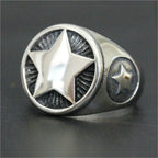 Four Color Star Party Band Ring — Stainless Steel