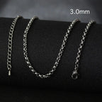 50cm New Fashion Stainless Steel Chain 1.2-3mm Silver Color Rose Gold Necklace Jewelry Vacuum Plating Accessories Chokers Collar