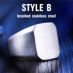 BEIER  Men's High Polished Fashion Man's 316L Stainless Steel Biker Unique Golden Black Square Ring For Men Gift BR8-177