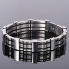 316L Stainless Steel Man Bracelet for Men Men's Silicone Bracelets & Bangles Fashion On Hand Chain Jewellery Adjustable