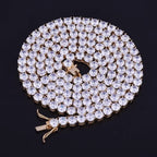Aokaishen Tennis Chain Men Necklace Real Gold Plated Hip Hop Rock Street Jewelry Iced Out Charms Free Shipping Items