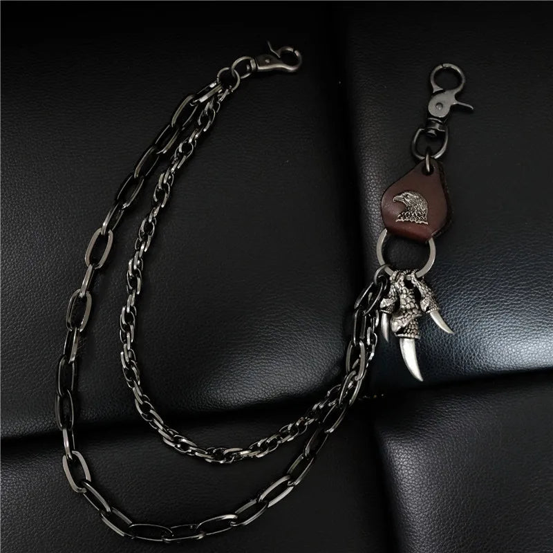 Retro Punk Men's Waist Pants Chain, Self-Defense