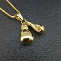 Hip Hop Pair Boxing Glove Pendants Necklaces For Men Gold Color Stainless Steel Necklace Male Hiphop Jewelry