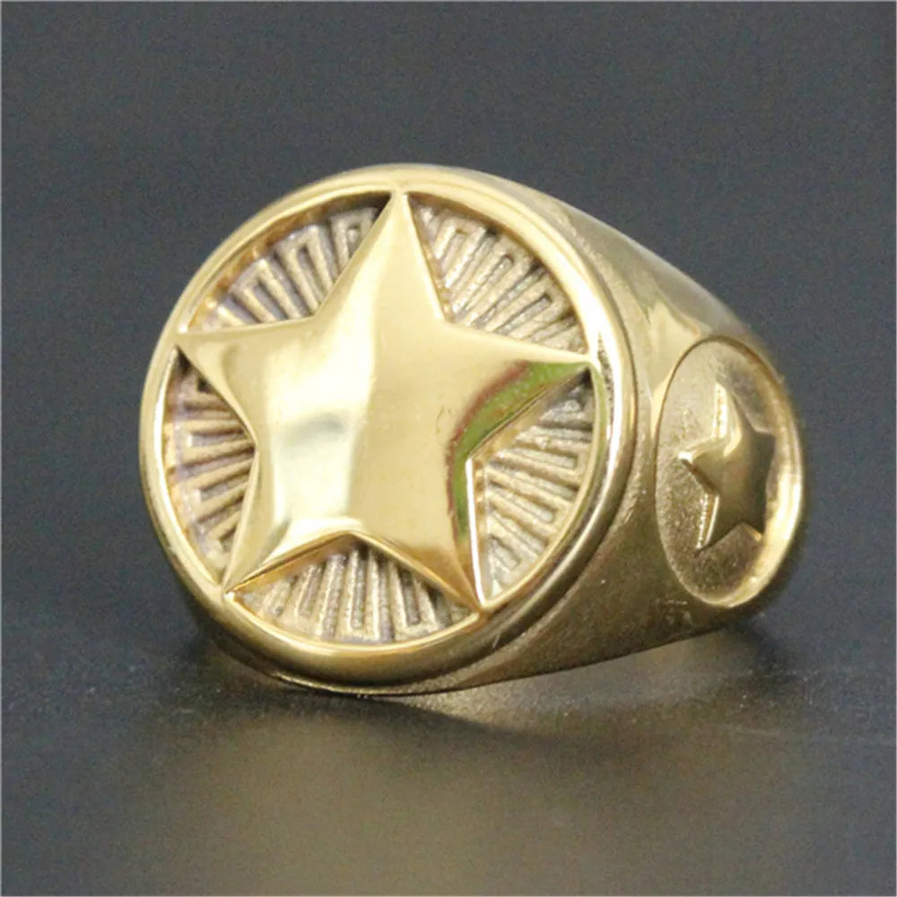 Four Color Star Party Band Ring — Stainless Steel