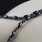 Magnetic Hematite Oval Bead Necklace — Zinc Alloy, 6x12mm