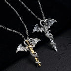 Dragon Cross Pendant Necklace — Vintage
